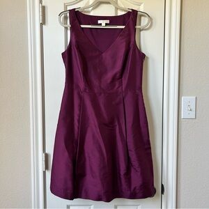 Ann Taylor Wine Red Silk Dress with Pockets Size 8